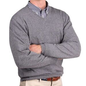 Article 365 100% Cashmere Men's Charcoal V-Neck Sweater